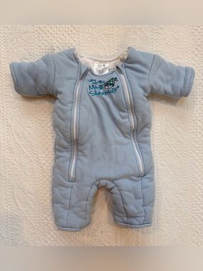 Baby Merlin's Magic Sleepsuit One-Piece Infant Small 3-6 Months Blue Zip Up